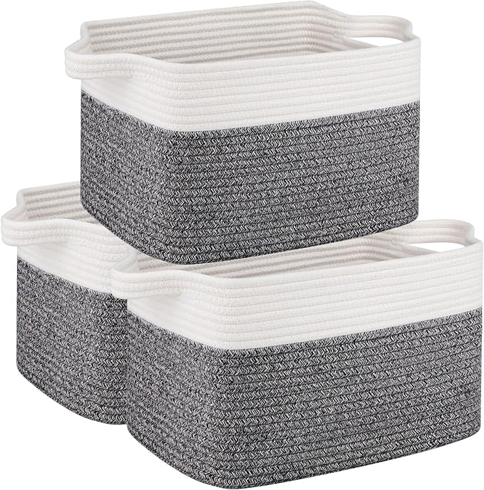 OIAHOMY 3 Pack Storage Basket for Organizing, toy organizers, Stylish Room Decor by MasterofSpaceOptimization