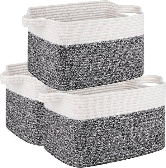 OIAHOMY 3 Pack Storage Basket for Organizing, toy organizers, Stylish Room Decor by MasterofSpaceOptimization
