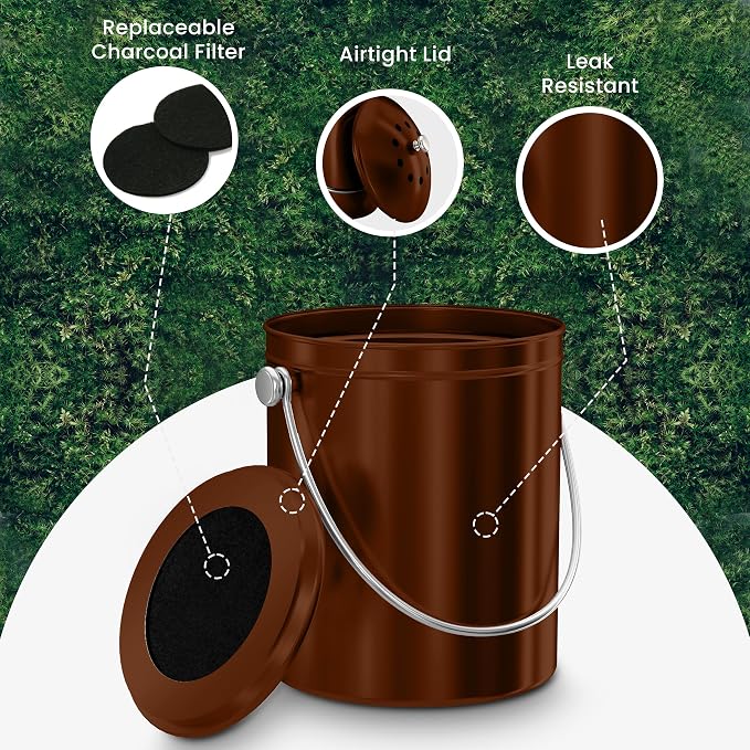 Utopia Kitchen Compost Bin for Kitchen Countertop, 1.3 Gallon Compost Bin for - Image 5