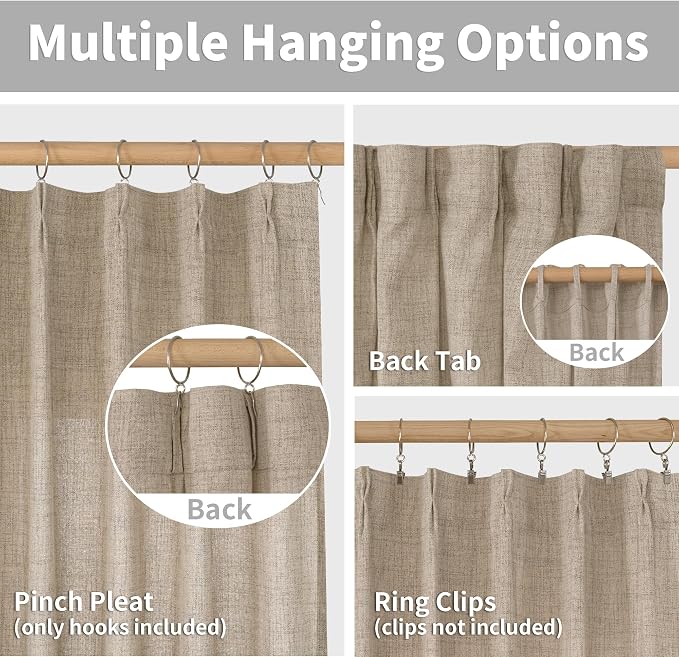 YoungsTex Short Linen Curtains 40 Inch Length - Image 7