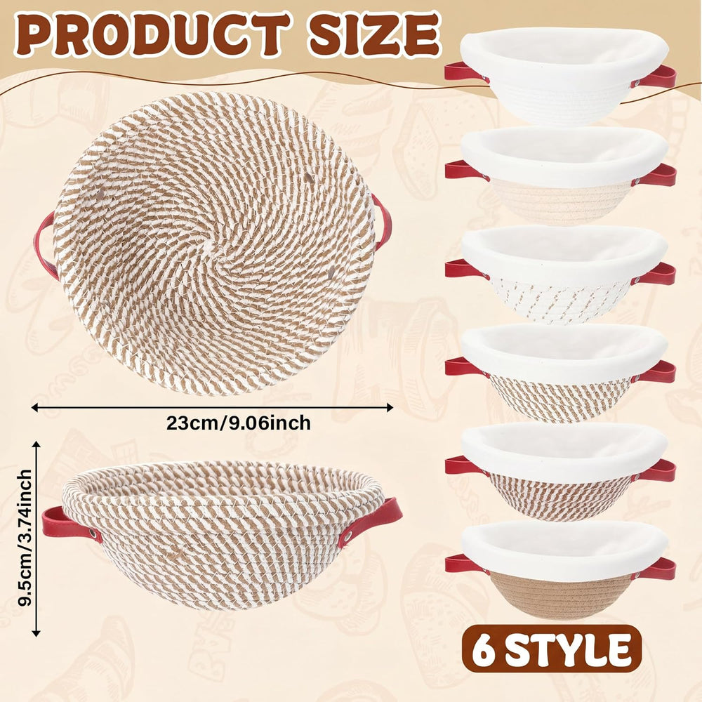 Gisafai 12 Set Banneton Bread Proofing Baskets Bulk 9 Inch Round Cotton Rope ...
