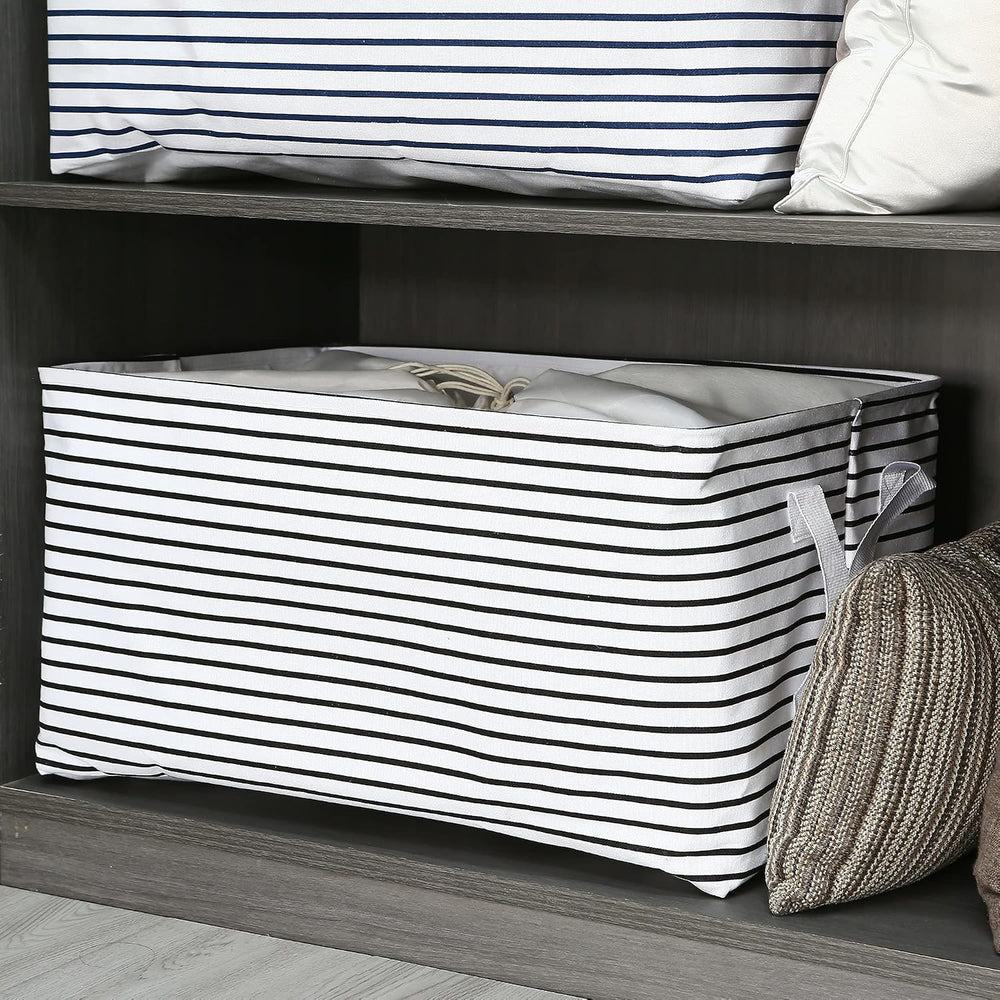Hinwo 102L XXL Canvas Storage Bin with Lid and Handles, 4-Pack