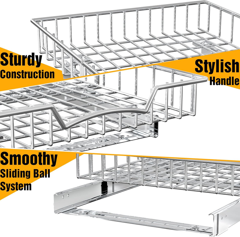 Simple Houseware Under Cabinet Pull Out Sliding Shelf Drawer, 21Dx14W