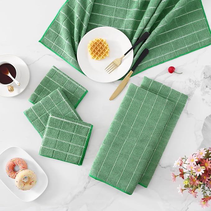 Homaxy Microfiber Kitchen Towels and Dishcloths Set, 12 Pack Soft and Absorbent - Image 9