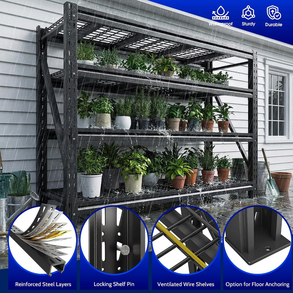Romorgniz Garage Shelving Heavy Duty, 5020LBS Steel Rack for Garage, Shop