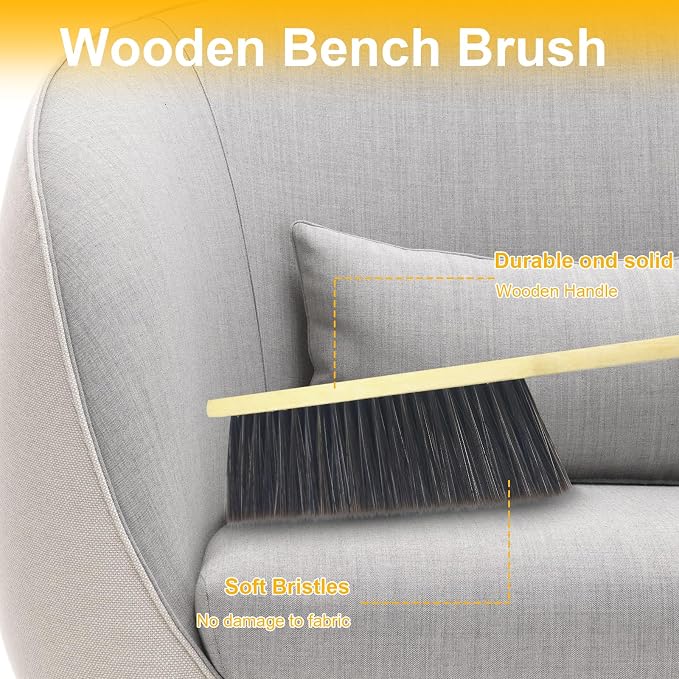 2 Pcs Hand Broom Brush, Wooden Handle Soft Bristle Cleaning Dust Brush，for - Image 5