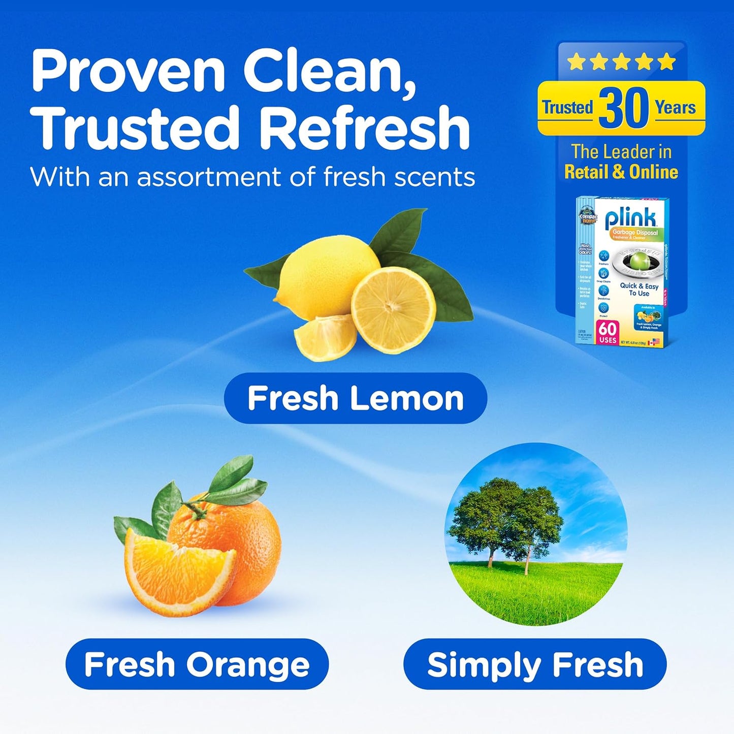 Compac Home [[60 Count]] Plink Garbage Disposal Cleaner and Deodorizer VALUE PACK - Assorted Scents