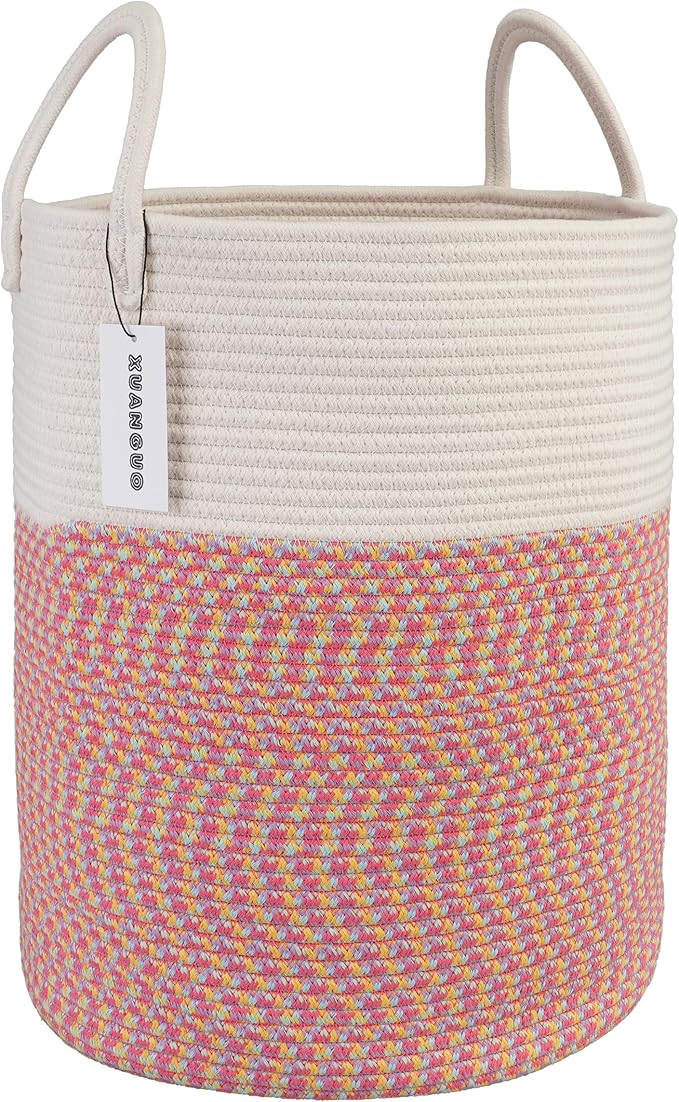 Cotton Rope Laundry Basket Hamper by XUANGUO