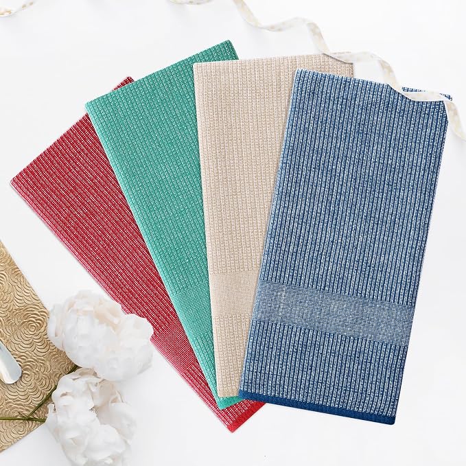 Homaxy Premium Kitchen Towels, Large Cotton Kitchen Hand Towels, Flat and Terry - Image 7