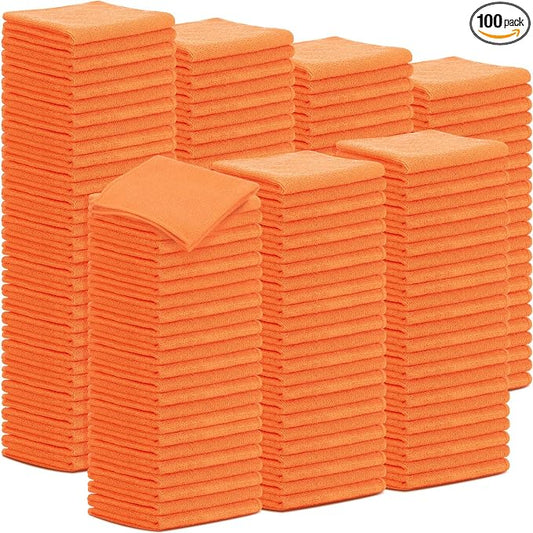 Tenare 100 Pack 12'' x 12'' Microfiber Cleaning Cloths Reusable Cleaning Rags by Tenare