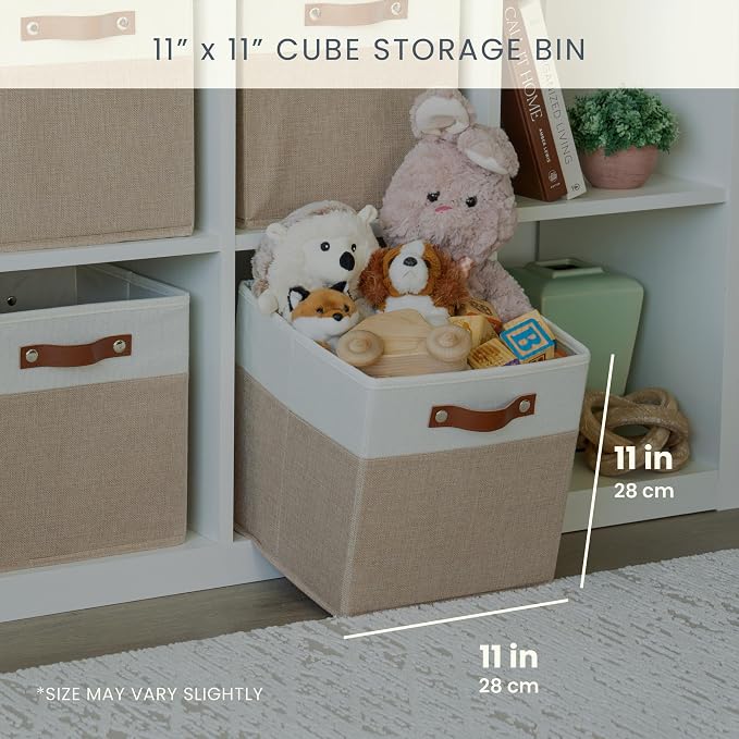 OrganiHaus 11x11 Fabric Cubes Storage Bins Set of 4, Foldable Collapsible - Image 2