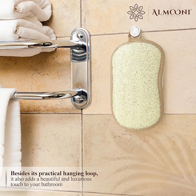 Almooni Premium Exfoliating Loofah Pad Body Scrubber, Made - Image 5