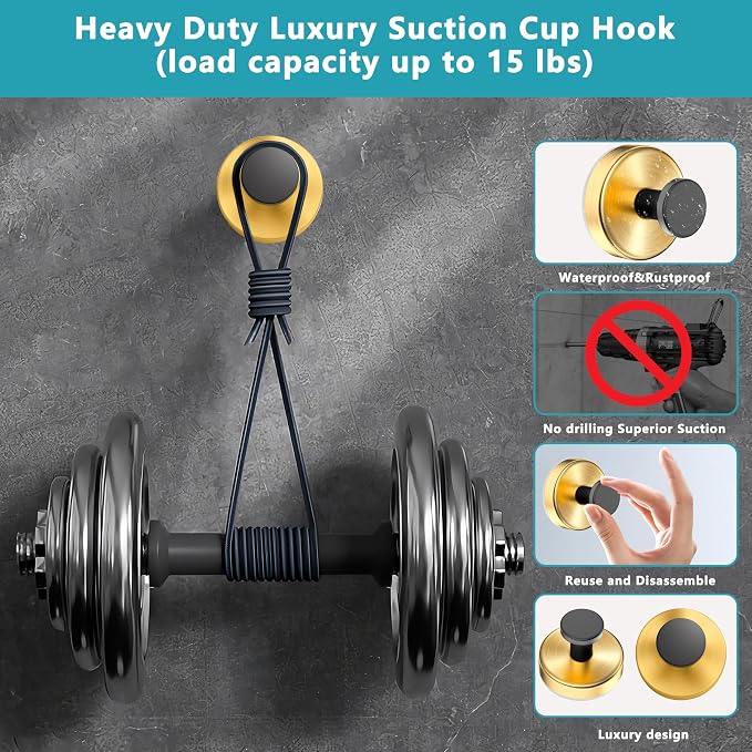 Suction Cup Hooks for Shower, Wreath Hanger for Front Door, Removable No Drill - Image 4