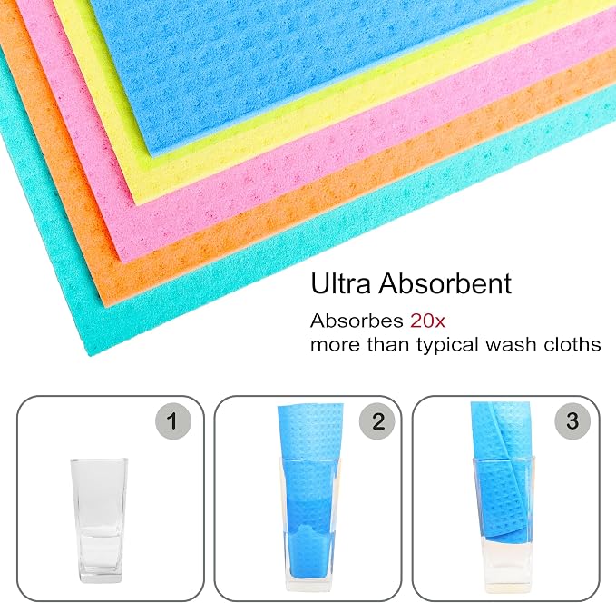 AMOUR INFINI Swedish Dishcloth Cellulose Sponge 8 Pack - Image 2