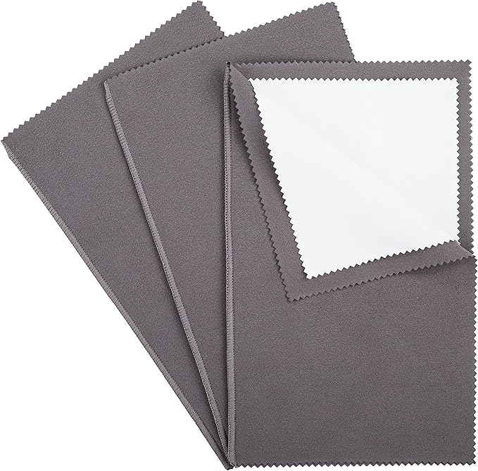 CATIFLIN 3PCS Dark Gray Silver Polishing Cloths, Tarnish Remover, Reusable & by CATIFLIN
