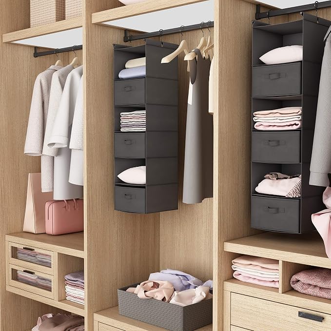 MAX Houser 6 Tier Shelf Hanging Closet Organizer, Closet Hanging Shelf - Image 6