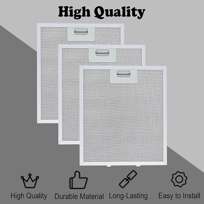  W10169961A Aluminum Range Hood Filters Replacement 3 Pack 10.5 x - Image 2