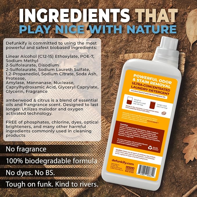 Laundry Detergent 62 Load/37.7 FlOz. 'Amberwood & Citrus' Liquid Detergent- - Image 4