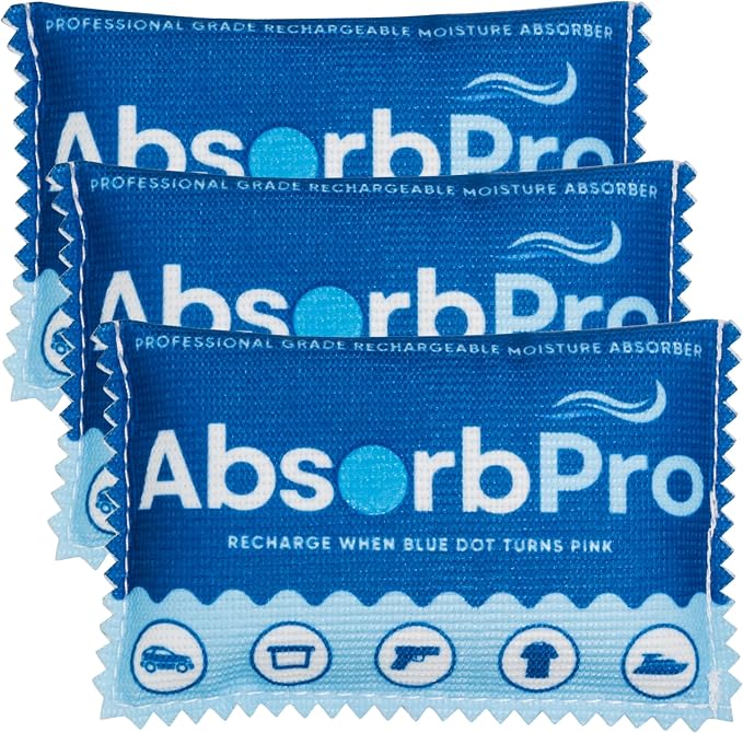 Rechargeable Dehumidifier Bag 3-Pack - 100g Reusable Moisture Absorbers - by AbsorbPro