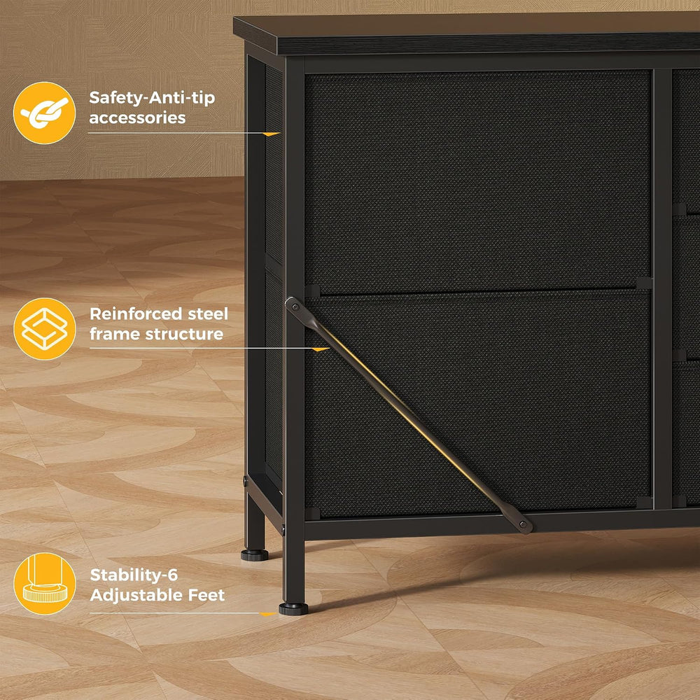DUMOS 7 Drawer Fabric Dresser, Clothes Organizer Storage Tower for Bedroom