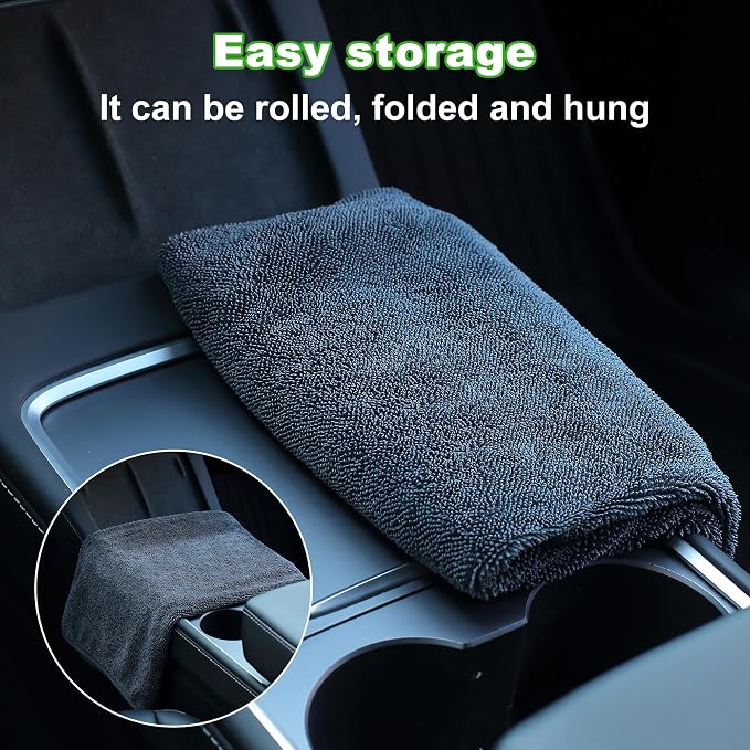 JOYMOOP Microfiber Towels for Cars, 2 Pack 35.4" x 23.6" Car Drying Towel - Image 9