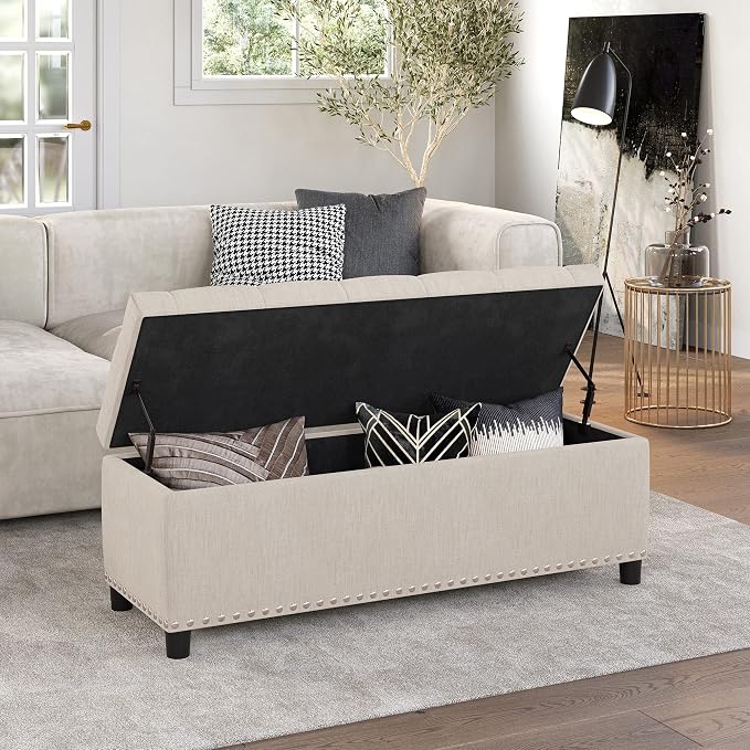 BELLEZE 47" Storage Ottoman, Storage Bench - Image 8