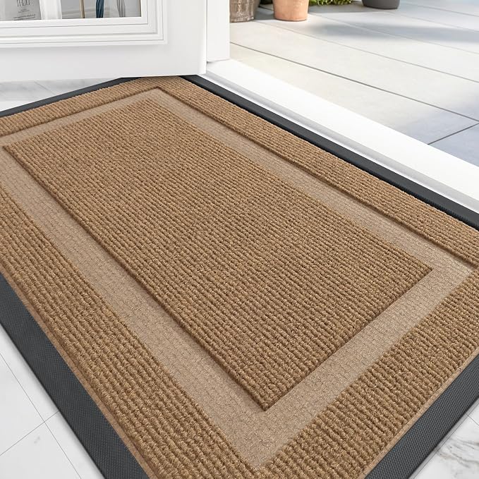 OLANLY Front Door Mat Indoor Outdoor Entrance, Waterproof All-Season, by OLANLY