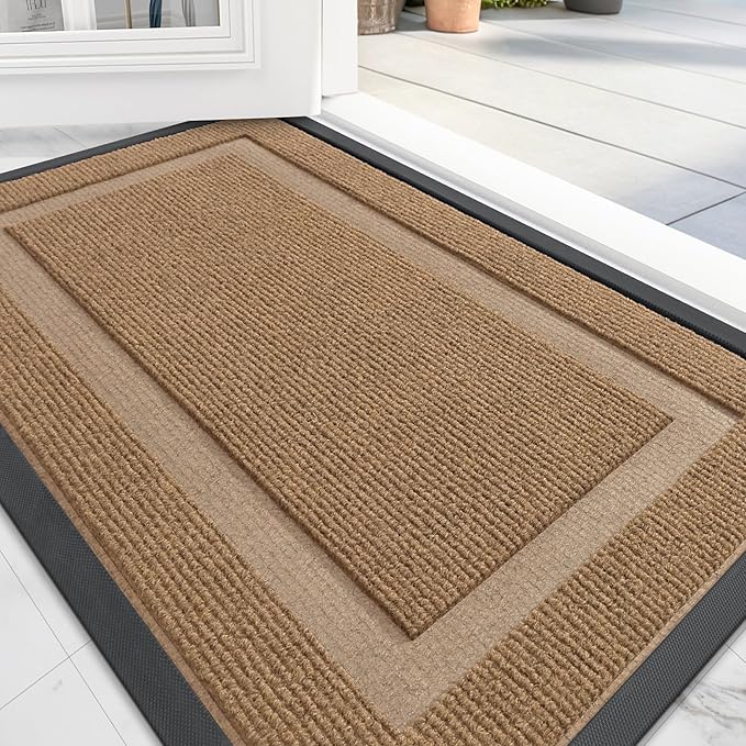OLANLY Front Door Mat Indoor Outdoor Entrance, Waterproof All-Season, by OLANLY