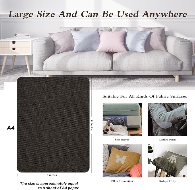 KING MOUNTAIN Self-Adhesive Coarse Linen Repair Patches, 8X11 inch, Can be Used - Image 4
