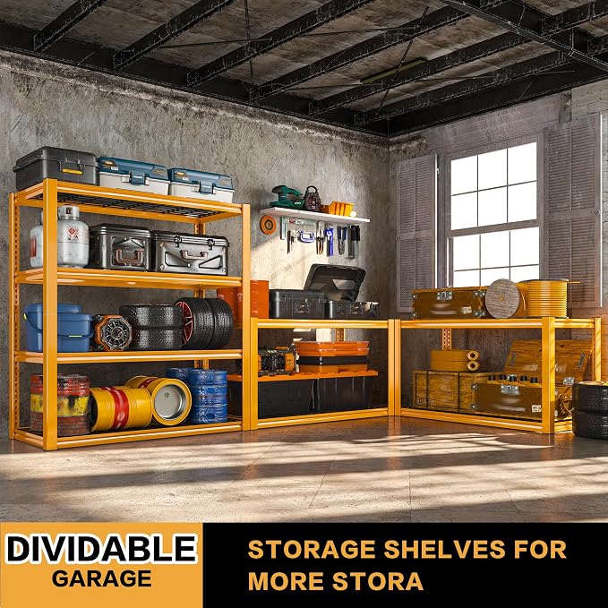 REIBII 40" W Garage Shelving 2240 LBS Storage Shelves Heavy Duty Metal Shelving - Image 4