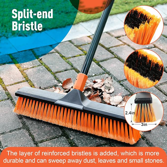 18" Push Broom Outdoor for Floor Cleaning - Image 2