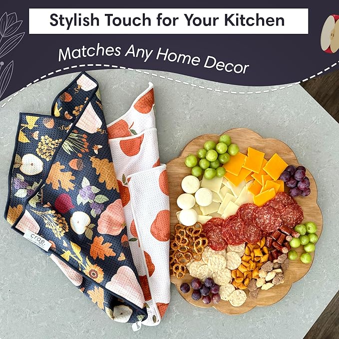 2 Double Sided Microfiber Hand Towels, 17x27 Inches Waffle Design Kitchen - Image 5