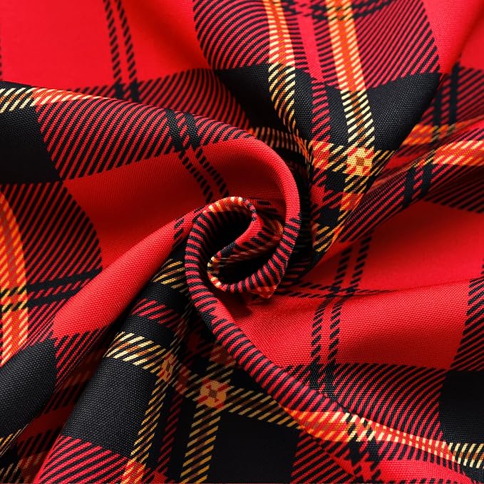 Red Tartan Waterproof Plaid Christmas Tablecloth Fabric - Image 9
