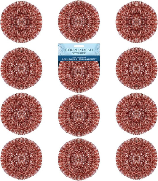 LOLA Copper Mesh Scouring Pad, 18 Grams, 12 Pack, eavy Duty Cleaning Pads by LolaProducts