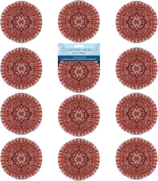 LOLA Copper Mesh Scouring Pad, 18 Grams, 12 Pack, Heavy Duty Cleaning Pads by LolaProducts