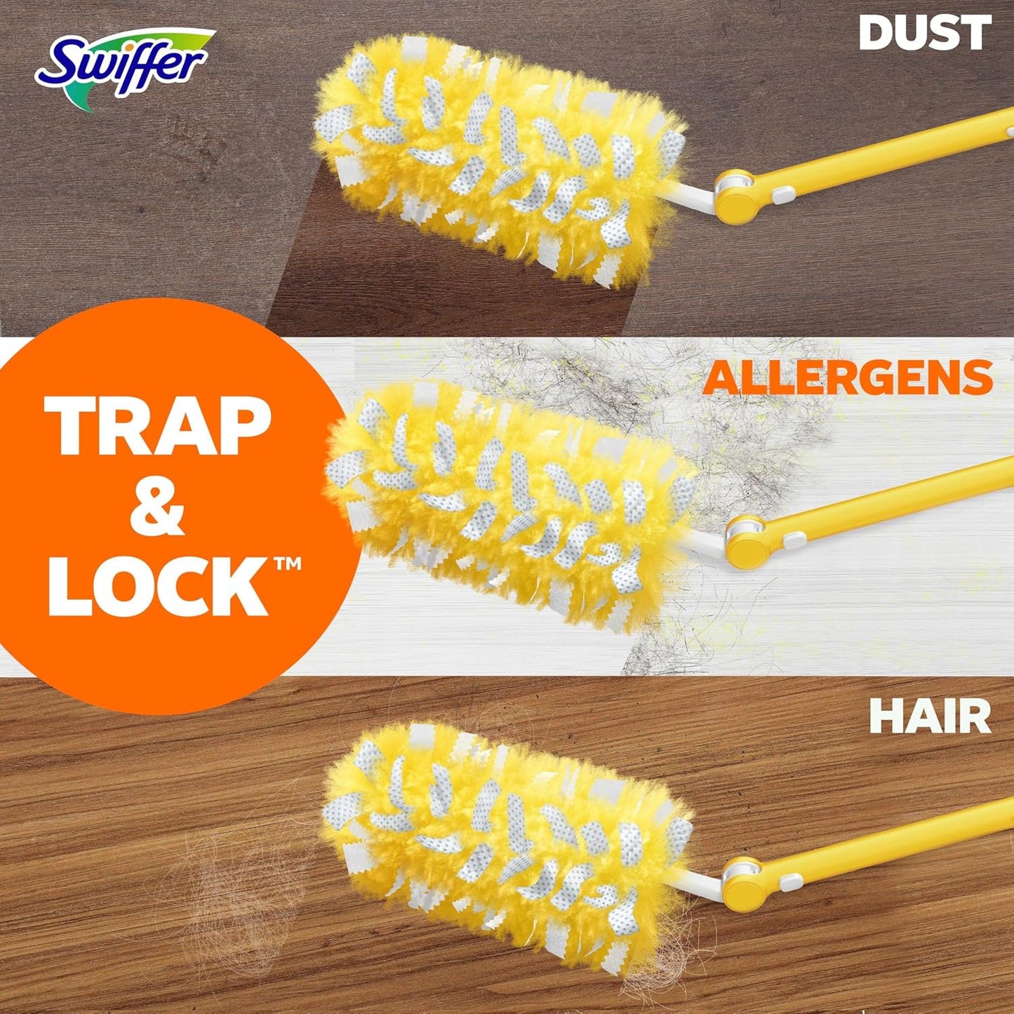 Swiffer Duster Kit with 3 ft Extendable Handle, Dusters for Cleaning, Set Includes 1 Extension Pole and 12 Heavy Duty Dusting Refills Dust Cleaner, Long Extended Wand for Ceiling Fans and Walls