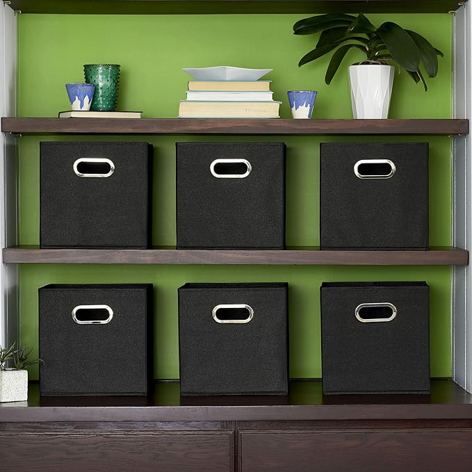 Household Essentials 80-1 Foldable Fabric Storage Bins | Set of 6 Cubby Cubes - Image 6