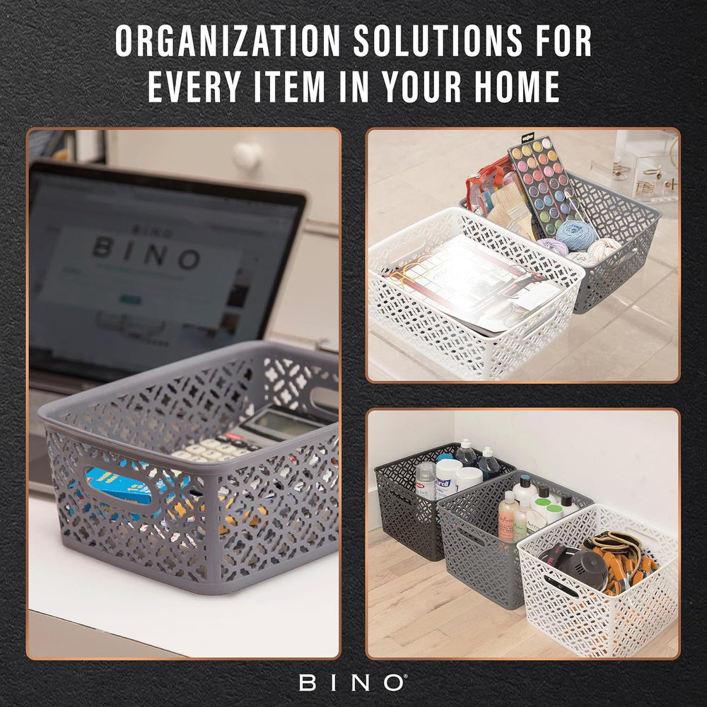 BINO l Plastic Storage Baskets, Medium - Grey | THE BLOSSOM COLLECTION l Mult...