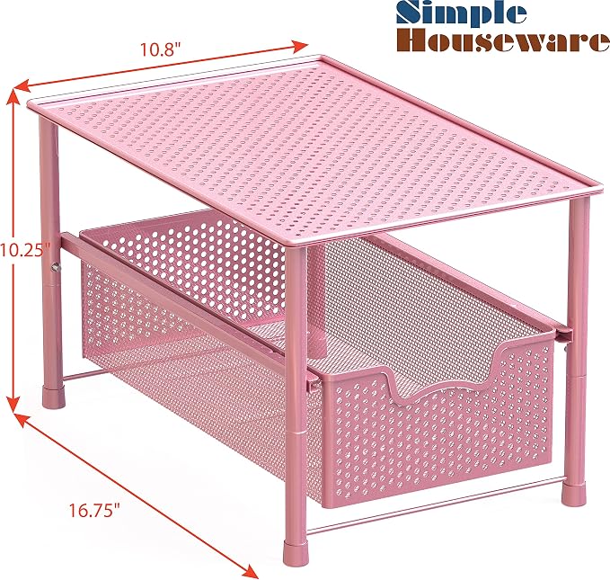 Simple Houseware Stackable Under Sink Cabinet Sliding Basket Organizer Drawer - Image 3