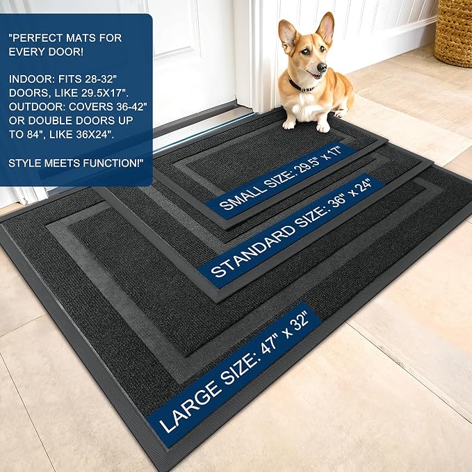 OLANLY Front Door Mat Indoor Outdoor Entrance, Waterproof All-Season, - Image 3
