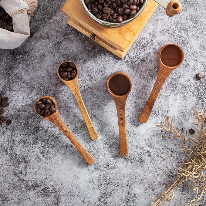Wooden Coffee Scoop Wooden Measuring Spoons, 5.5 Inch Measuring Scoop Wooden - Image 4