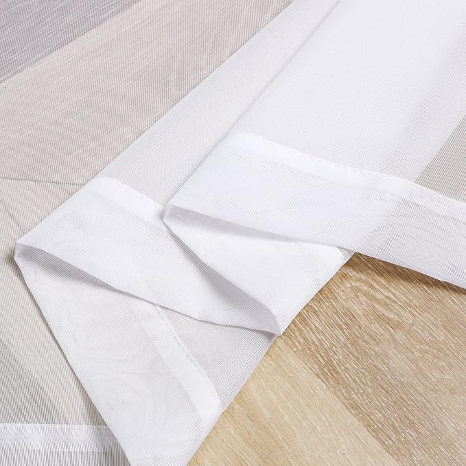 Chyhomenyc Extra Long White Sheer Curtains 144 inch 2 Panels Set, Translucent - Image 8