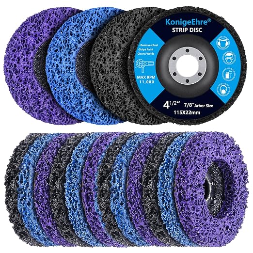 12 Pack 4-1/2" x 7/8" Strip Discs Stripping Wheel Fit Angle Grinder Clean and by KONIGEEHRE