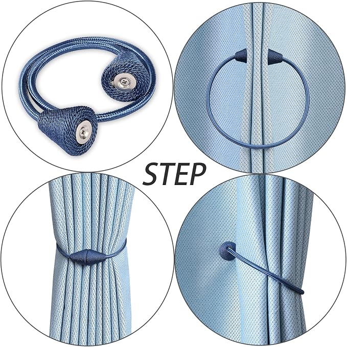 2 PCS Magnetic Curtain Tiebacks, European Style Convenient Drape Tie Backs - Image 2