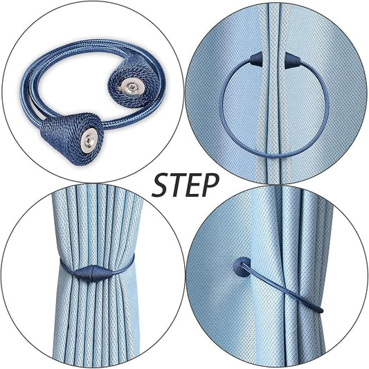 2 PCS Magnetic Curtain Tiebacks, European Style Convenient Drape Tie Backs - Image 2