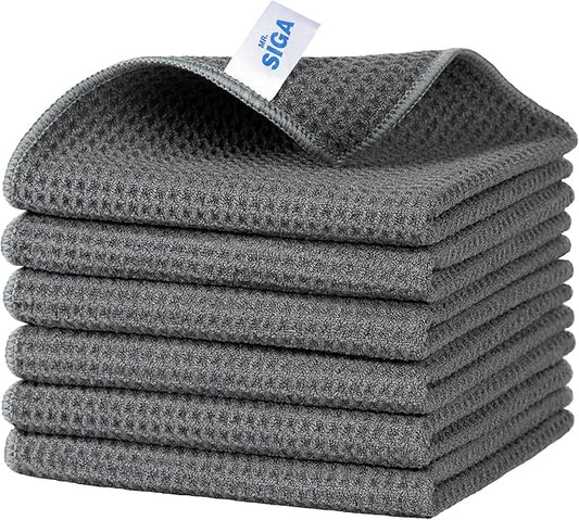 MR.SIGA Waffle Pattern Cleaning Cloths, Reusable Absorbent Microfiber Cleaning by MRSIGA