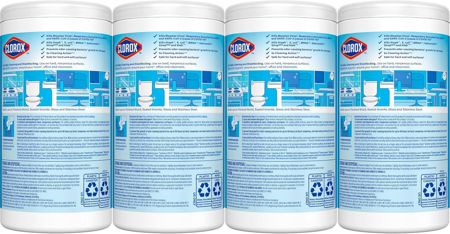 Clorox Disinfecting Wipes Back to School Variety Pack, 75 Count Each, Pack of 4 (Package May Vary)