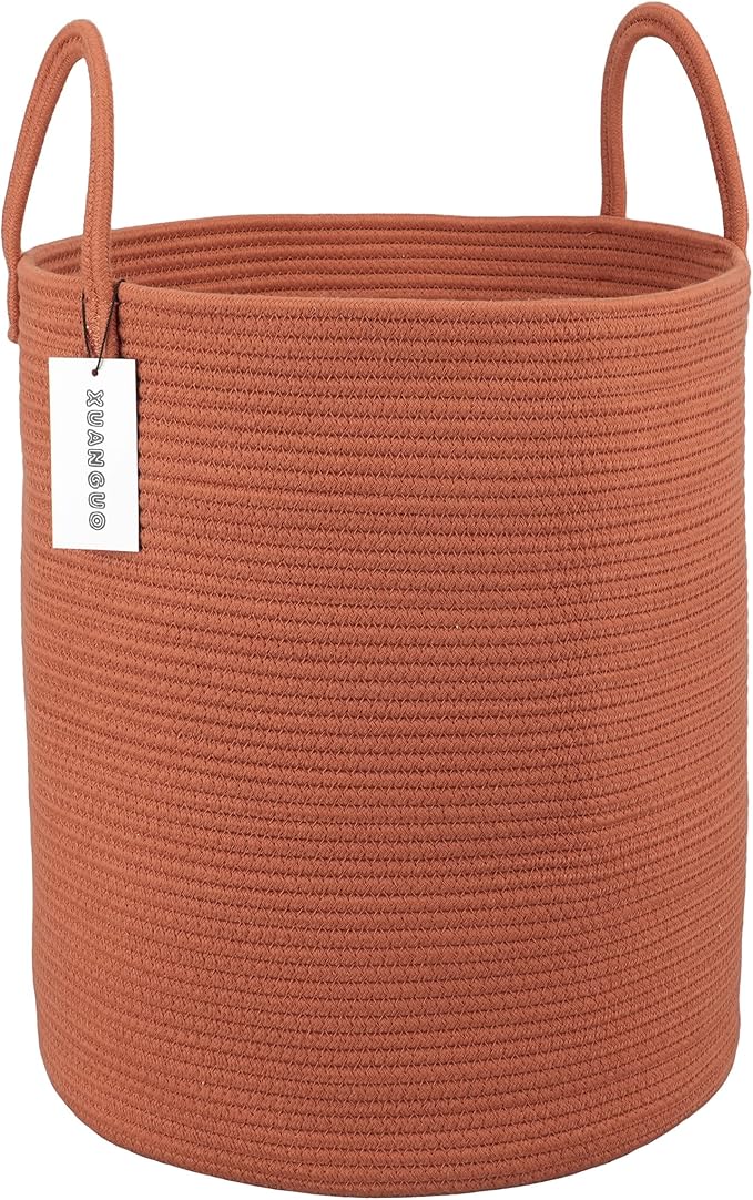 Cotton Rope Laundry Basket Hamper by XUANGUO