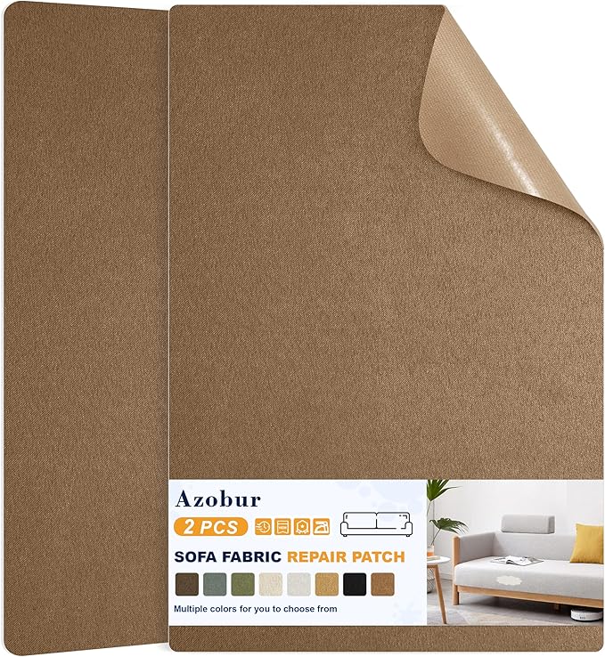 Azobur Couch Patch Repair Fabric, Microfiber Fabric, Self-Adhesive, by Azobur