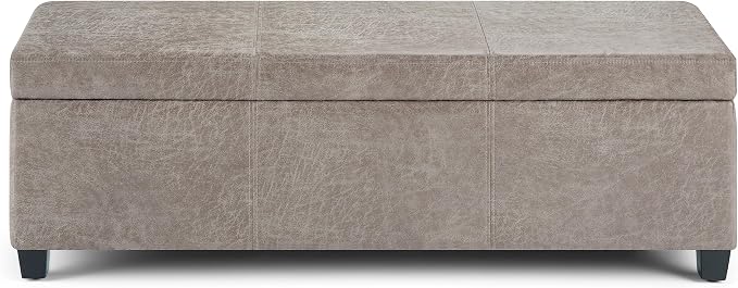 SIMPLIHOME Avalon 48 inch Wide Contemporary Rectangle Storage Ottoman Bench in - Image 6